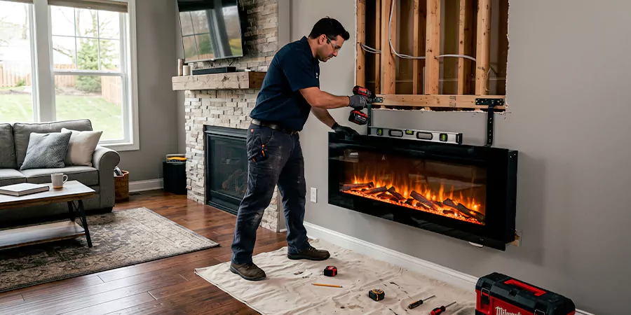 Fake Fireplace and Faux Insert Installation South Gate