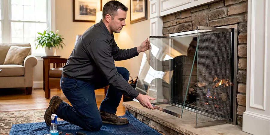 Fireplace Glass Panel and Screen Installation South Gate